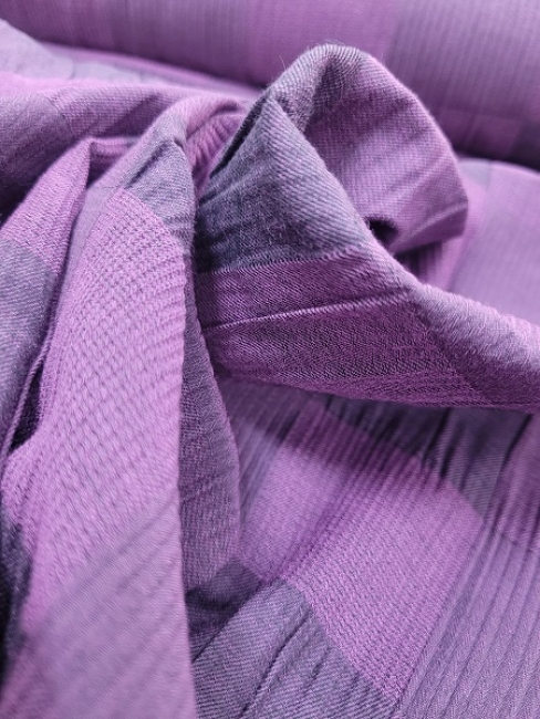 Ajour- Check Baumwolle leicht gecrasht violett